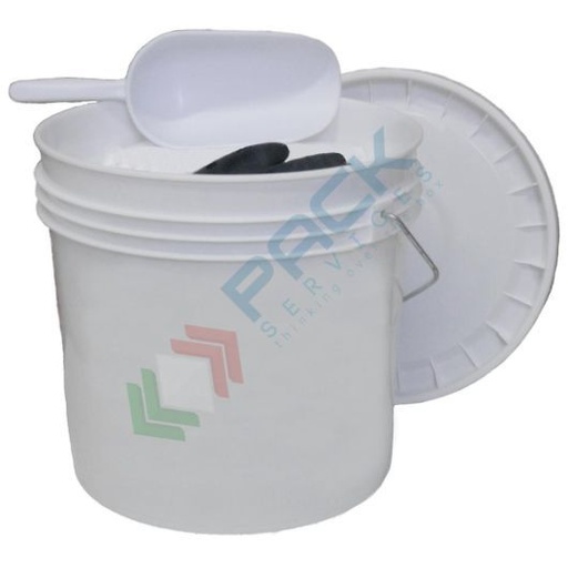 [KIT-ASP025] Kit di pronto intervento per acido solforico, portatile, capacità assorbimento/neutralizzazione 25 Lt, confezionato in secchio in plastica