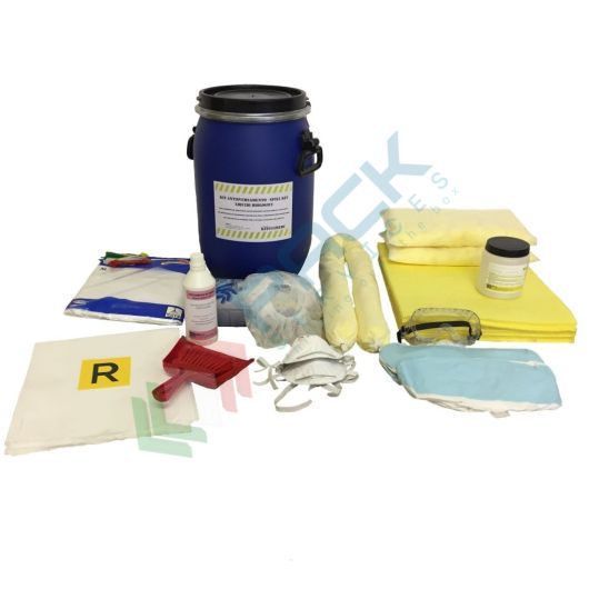 [KIT-BGL006] Kit di pronto intervento per liquidi biologici, confezionato in fusto cilindrico in polietilene a bocca larga omologato ONU