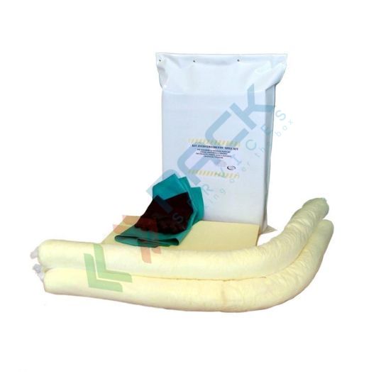 [KIT-CHP033] Kit di pronto intervento per prodotti chimici, portatile, capacità assorbimento 33 Lt, confezionato in contenitore in PLT con chiusura ad occhielli