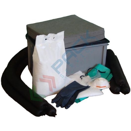 [KIT-CP074] Kit di pronto intervento cantieristico, portatile, capacità assorbimento 74 Lt, confezionato in cassetta in plastica