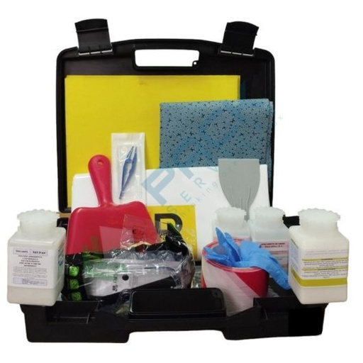 [KIT-LAB059] Kit di pronto intervento per laboratori e studi medici, confezionato in valigetta in polipropilene robusta e resistente agli urti