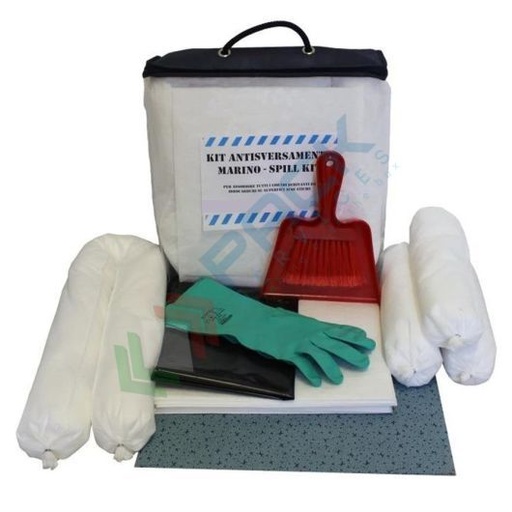 [KIT-MAR070] Kit di pronto intervento mairino, portatile, capacità assorbimento 14 Lt, confezionato in borsa con maniglia e cerniera