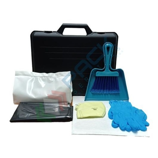 [KIT-OLP005] Kit di pronto intervento per oli ed idrocarburi, portatile, capacità assorbimento 5 Lt, confezionato in valigia in PP