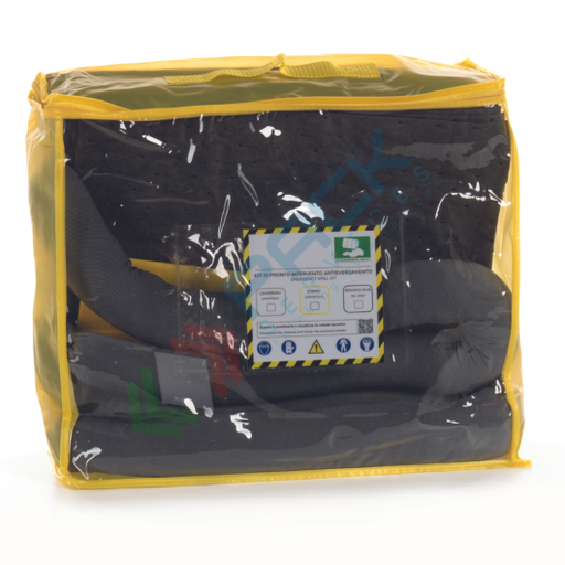 [KIT-UNB050] Kit di pronto intervento universale, portatile, capacità assorbimento 50 Lt, confezionato in borsetta trasparente