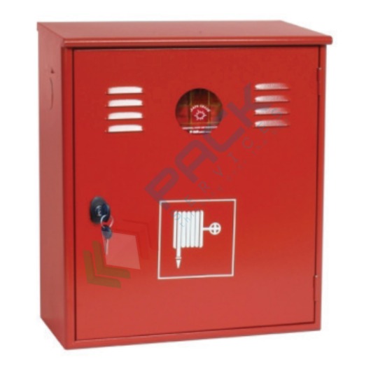 [MAN45C] Cassetta per idrante UNI45, Mis. 450 L x 200 P x 530 H mm, chiusura con serratura a cilindro, colore rosso RAL 3000