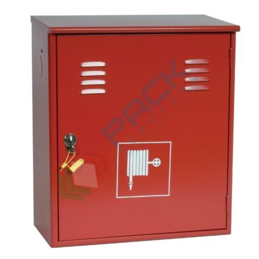 [MAN70A] Cassetta per idrante UNI70, Mis. 550 L x 265 P x 640 H mm, chiusura sigillabile o luchettabile in zama, colore rosso RAL 3000