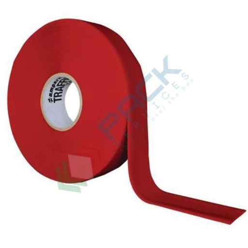 [NST03-ROS] Nastro adesivo per segnaletica a pavimento, in gomma ad alta resistenza, Mis. 50 mm x 30 mt, colore rosso