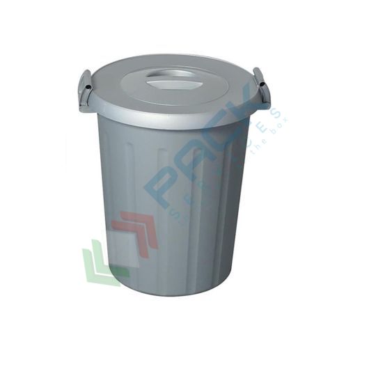 [PATT50] Pattumiera per la raccolta differenziata rifiuti, capacità 50 Lt, coperchio a pressione e maniglie laterali, colore grigio