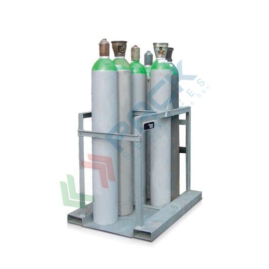 [PLTB08Z] Pallet bombole gas in acciaio zincato, ideale per la movimentazione di 8 bombole Mis. 860 L x 1170 P x 1115 H mm