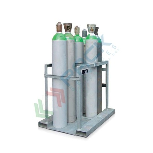 [PLTB08Z] Pallet bombole gas in acciaio zincato, ideale per la movimentazione di 8 bombole Mis. 860 L x 1170 P x 1115 H mm