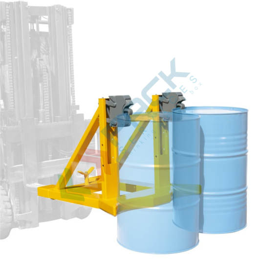 [PNZM007] Pinza bifusto inforcabile, in acciaio verniciato, Mis. 1100 L x 1030 P x 850 H mm, ideale per fusti in metallo e plastica