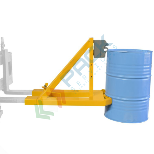 Pinza monofusto inforcabile, in acciaio verniciato, Mis. 1100 L x 600 P x 850 H mm, ideale per fusti in metallo e plastica