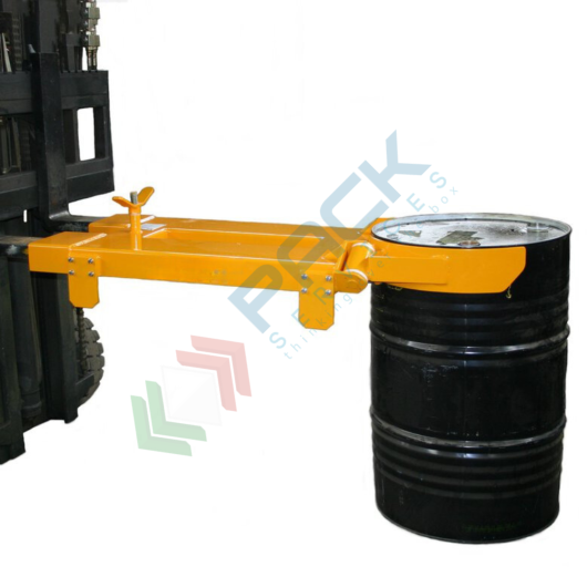 Pinza monofusto inforcabile per la presa centrale, in acciaio verniciato, Mis. 1520 L x 612 P x 210 H mm, ideale per fusti in metallo