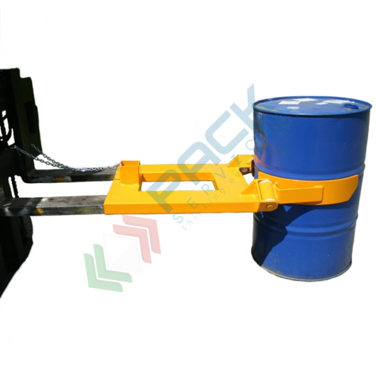 Pinza monofusto inforcabile per la presa centrale, in acciaio verniciato, Mis. 1220 L x 670 P x 130 H mm, ideale per fusti in metallo