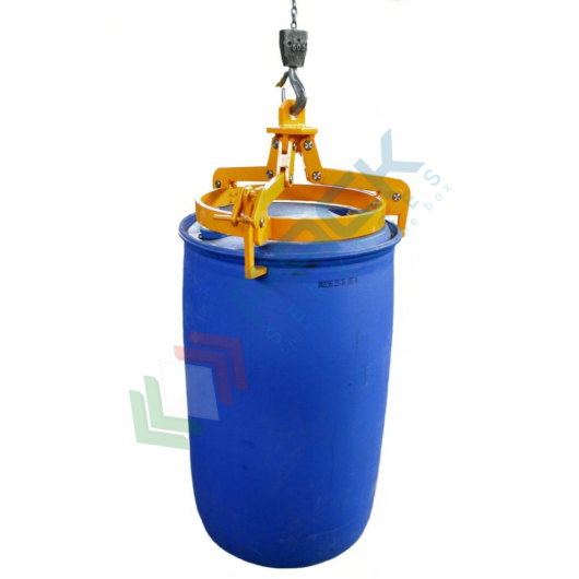 Pinza monofusto manuale da applicare alla catena di un paranco, in acciaio verniciato, Mis. Ø 680/730 x 339 H mm, ideale per fusti in metallo e plastica