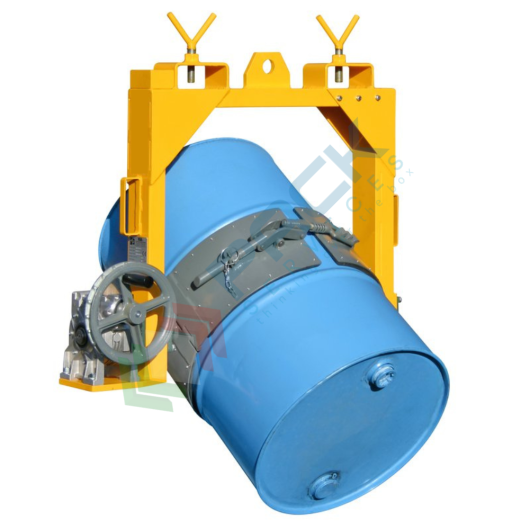 [RBLFS004] Girafusti manuale a diametro fisso applicabile a paranco, in acciaio verniciato, Mis. 650 L x 1100 P x 1000 H mm, ideale per fusti in metallo