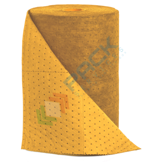 [RT-CH08040/D] Rotolo assorbente per chimici, spessore doppio, Mis. 40 mt x 80 cm, capacità assorbimento totale 165 Lt, conf. 1 pz