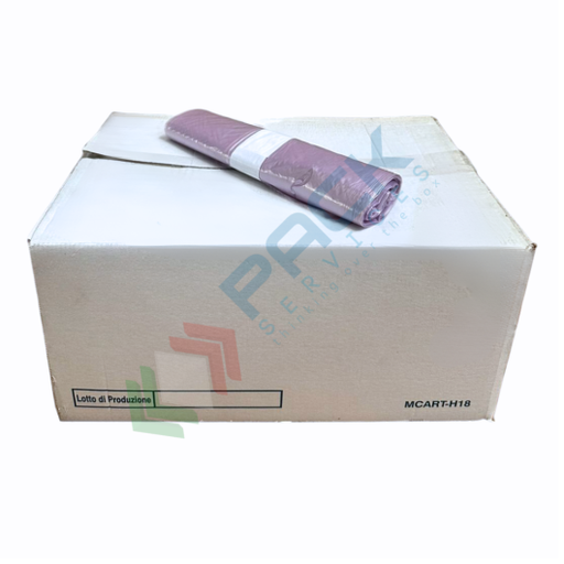 [SAC5060-VIO(40)] Scatola da 40 rotoli da 25 sacchetti per spazzatura, Mis. 50 x 60 cm, spess. 16 my, 27 Lt, 22,5 gr. ideali per bidoni raccolta differenziata, colore viola