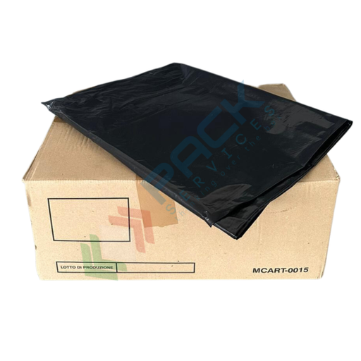 [SAC135120-NER] Scatola da 100 sacchetti per spazzatura, Mis. 135 x 120 cm, spess. 45 my, 240 Lt, 135 gr. ideali per bidoni raccolta differenziata, colore nero