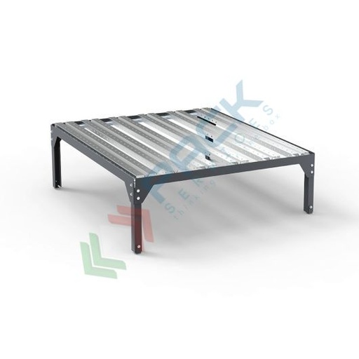 [SP-IBC/CD] Supporto inclinato smontabile con doghe in acciaio zincato, ideale per una cisterna IBC, colore grigio RAL 7016