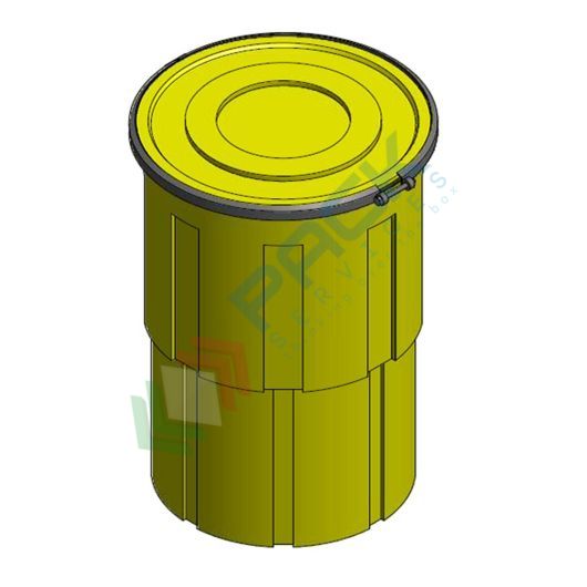 [SPFCC-ONU] Superfusto di contenimento in plastica (PE), capacità 335 Lt, omologato ADR/RID per solidi