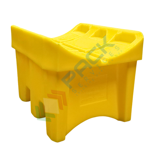 [SUP-F1P] Supporto sovrapponibile orizzontale in plastica (PE), ideale per 1 fusto olio 200 Lt + 1 fusto olio 60 Lt, colore giallo