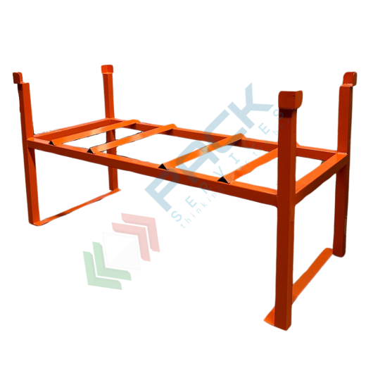 [SUP-F2A] Supporto sovrapponibile orizzontale in acciaio, ideale per 2 fusti olio 200 Lt, colore arancione RAL 2004