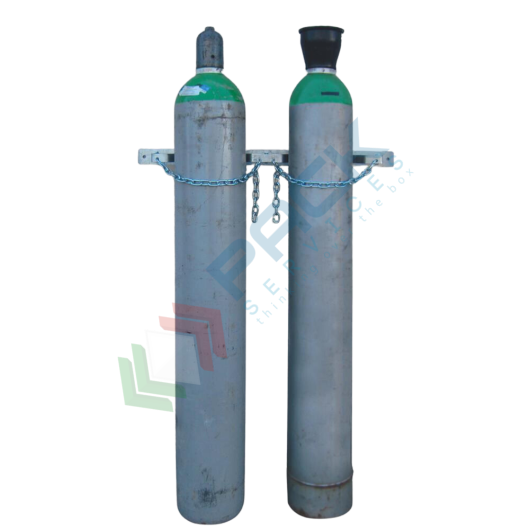Supporto a parete per bombole gas in acciaio zincato a caldo, ideale per 2 bombole gas