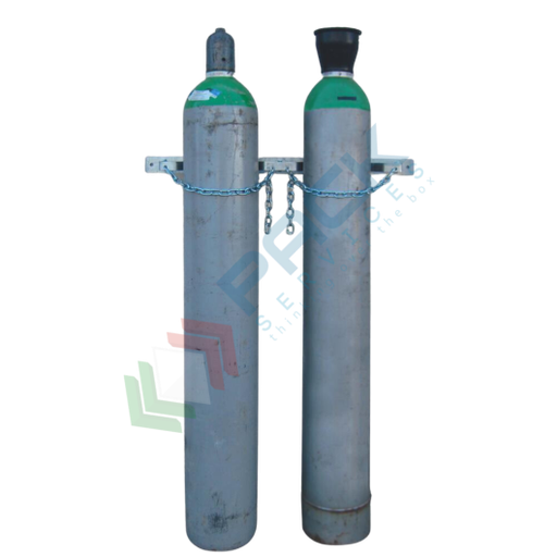 [SUPB02Z] Supporto a parete per bombole gas in acciaio zincato a caldo, ideale per 2 bombole gas, Mis. 860 L x 60 P x 115 H mm