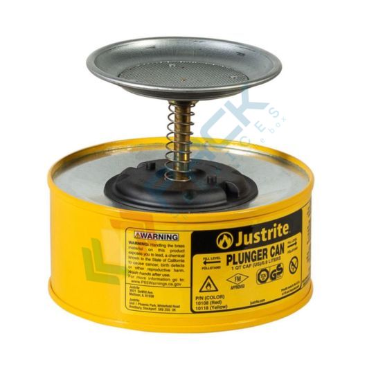 [TAN-S1G] Tanica di sicurezza con stantuffo, capacità 1 Lt, per erogazione sicura di liquidi infiammabili, colore giallo