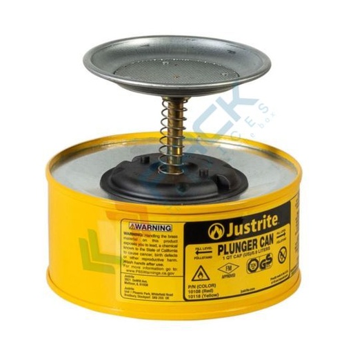 [TAN-S1G] Tanica di sicurezza con stantuffo, capacità 1 Lt, per erogazione sicura di liquidi infiammabili, colore giallo