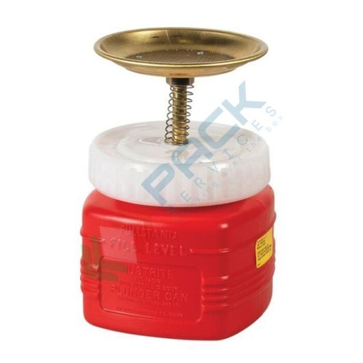 [TAN-S1R/P] Tanica di sicurezza con stantuffo, in plastica (HDPE), capacità 1 Lt, per erogazione sicura di liquidi infiammabili, colore rosso