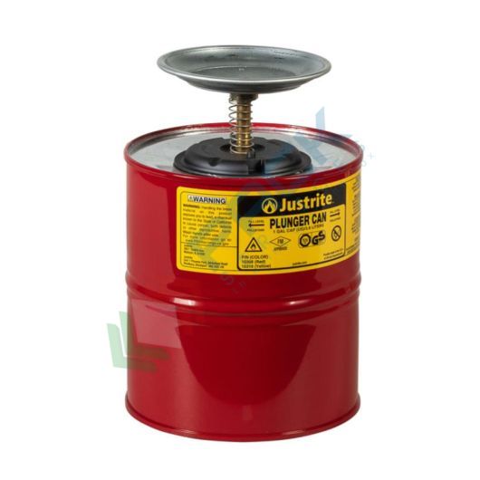 [TAN-S4R] Tanica di sicurezza con stantuffo, capacità 4 Lt, per erogazione sicura di liquidi infiammabili, colore rosso