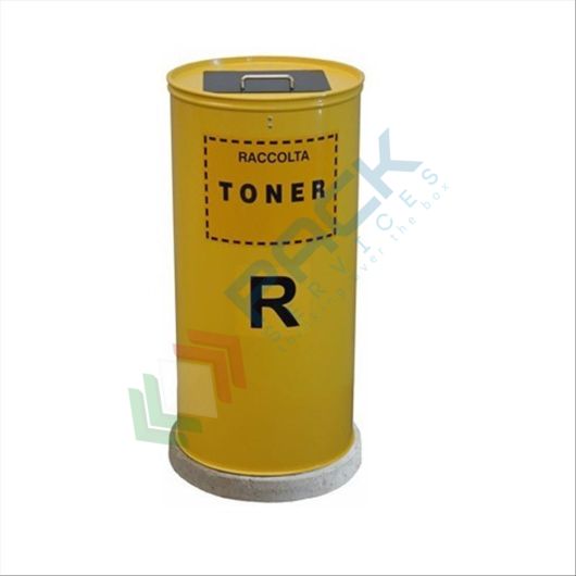 [TONK100] Contenitore per la raccolta di toner usato, cilindrico, in acciaio, capacità 100 Lt