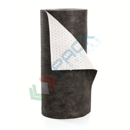 [TP-UN30910/P2] Tappeto assorbente universale con lato in polietilene per uso esterno ed interno, Mis. 30 L mt x 80 P cm, capacità di assorbimento totale 130 Lt, conf. 1 pz