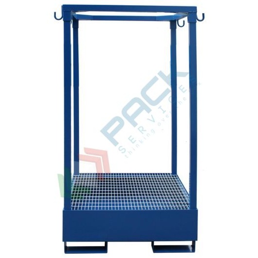 [TPBAG-025P] Struttura porta Big Bag, in acciaio verniciato blu, con vasca di contenimento, capacità 1000 Lt