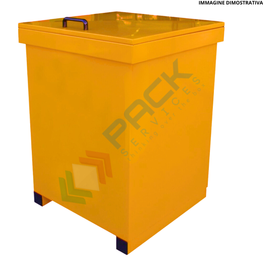 [TPBAG-035A] Contenitore porta Big Bag in lamiera verniciata con coperchio asportabile, capacità 1600 Lt