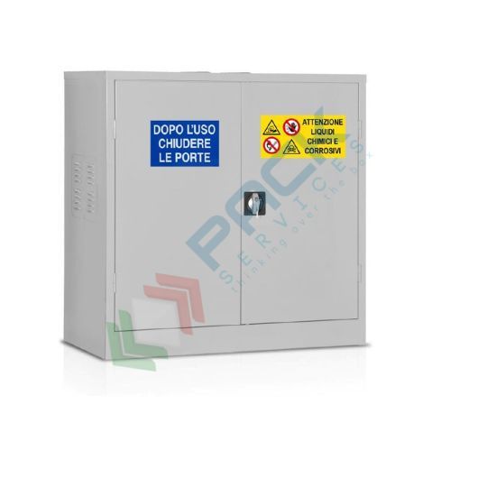 [UB-0941] Armadio di sicurezza per lo stoccaggio di sostanze chimiche, acide e corrosive, Mis. 1000 L x 460 P x 1000 H mm, 2 ante cieche, 2 ripiani