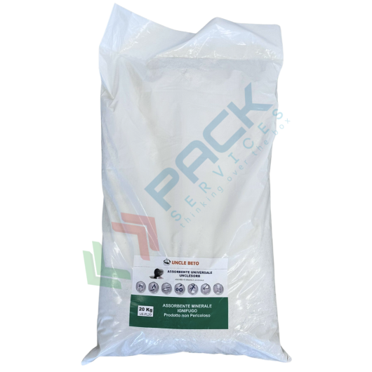 [US-PL20] Assorbente minerale universale in microgranulo (granulometria 0,2/3 mm), sacco da 20 Kg, capacità di assorbimento 60 Lt