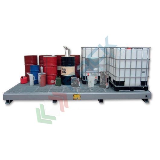 Vasca di contenimento per grandi superfici di stoccaggio, capacità 1013 Lt, superficie 6,6 mq