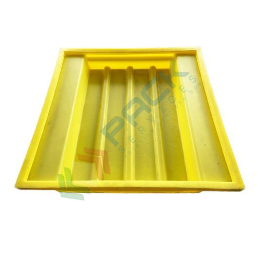 [VCL-SC1] Vasca di contenimento liquidi in plastica (PE), per scaffalature, ideale per 2 fusti pallettizzati, volume di raccolta 140 Lt, Mis. 920 L x 1320 L x 220 H mm, colore giallo