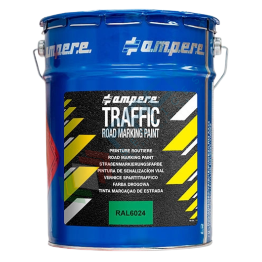 [VRN05-6024] Vernice spartitraffico ad asciugatura rapida ideale per segnaletica stradale, fusto da 5 Kg, colore verde RAL 6024