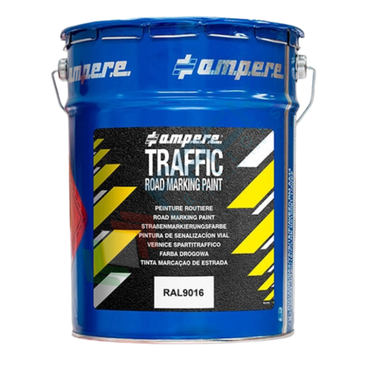 [VRN05-9016] Vernice spartitraffico ad asciugatura rapida ideale per segnaletica stradale, fusto da 5 Kg, colore bianco RAL 9016