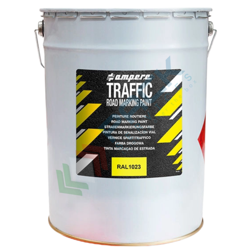 [VRN25-1023] Vernice spartitraffico ad asciugatura rapida ideale per segnaletica stradale, fusto da 25 Kg, colore giallo RAL 1023