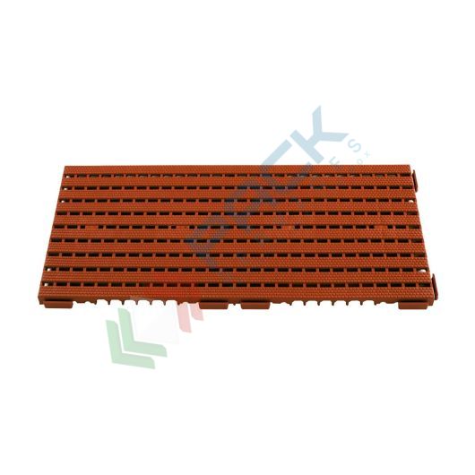 Tappeto antisdrucciolo con superficie aperta, Mis. 800 L x 400 P x 25 H mm, colore rosso