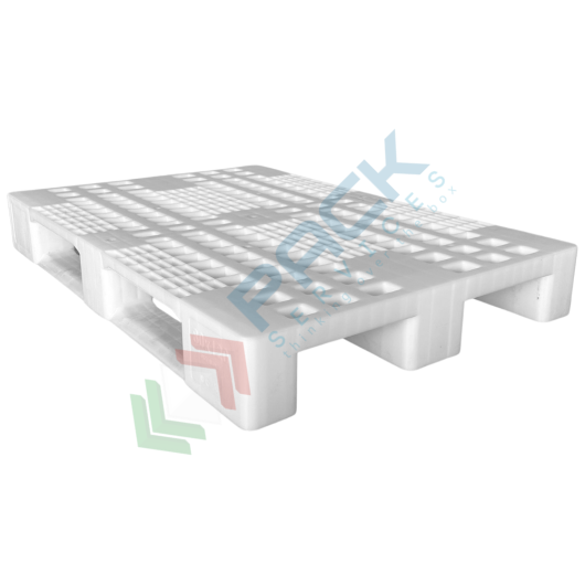 [PLT0812A-3/AL-STRONG] Pallet in plastica (HDPE), Mis. 800 L x 1200 P x 150 H mm, con 3 traverse, piano forato, portata statica 5200 Kg, portata dinamica 1600 Kg, portata su scaffale 700 Kg
