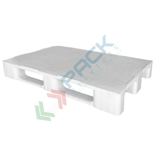 [PLT0812K-3/AL] Pallet in plastica (HDPE), Mis. 800 L x 1200 P x 150 H mm, con 3 traverse, piano chiuso, portata statica 3000 Kg, portata dinamica 1250 Kg, portata su scaffale 400 Kg
