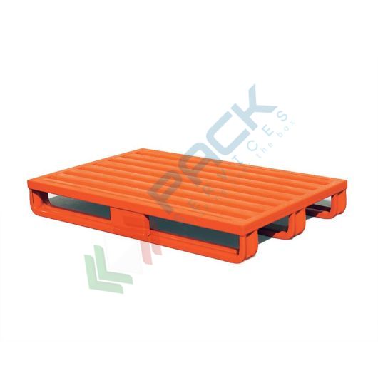 [PLTM-312100] Pallet in metallo con 3 slitte, Mis. 1200 L x 1000 P x 120 H mm, portata 2000 Kg