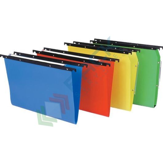 Cartelle sospese per cassetto 39 cm, fondo V, linea Cartesio PP, colore blu, conf. 25 pz