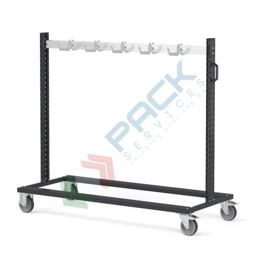 Carrello per imbracature in lamiera, Mis. 1552 L x 668 x 1357 H mm, colore grigio antracite RAL 7016